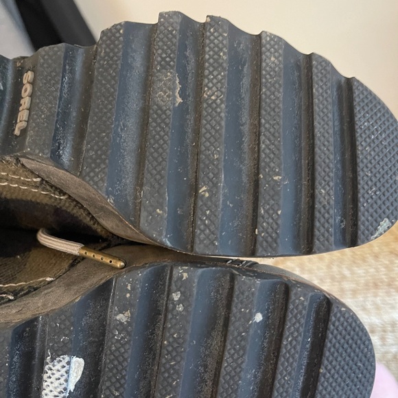 Sorel Womens Size 7.5 PDX Plaid Wedge Lace Up Bootie Green Brown Cap Toe - Picture 10 of 13